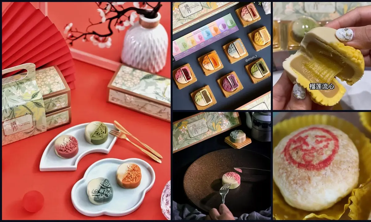 Mooncake gift boxes and creator content for Yan's Dining