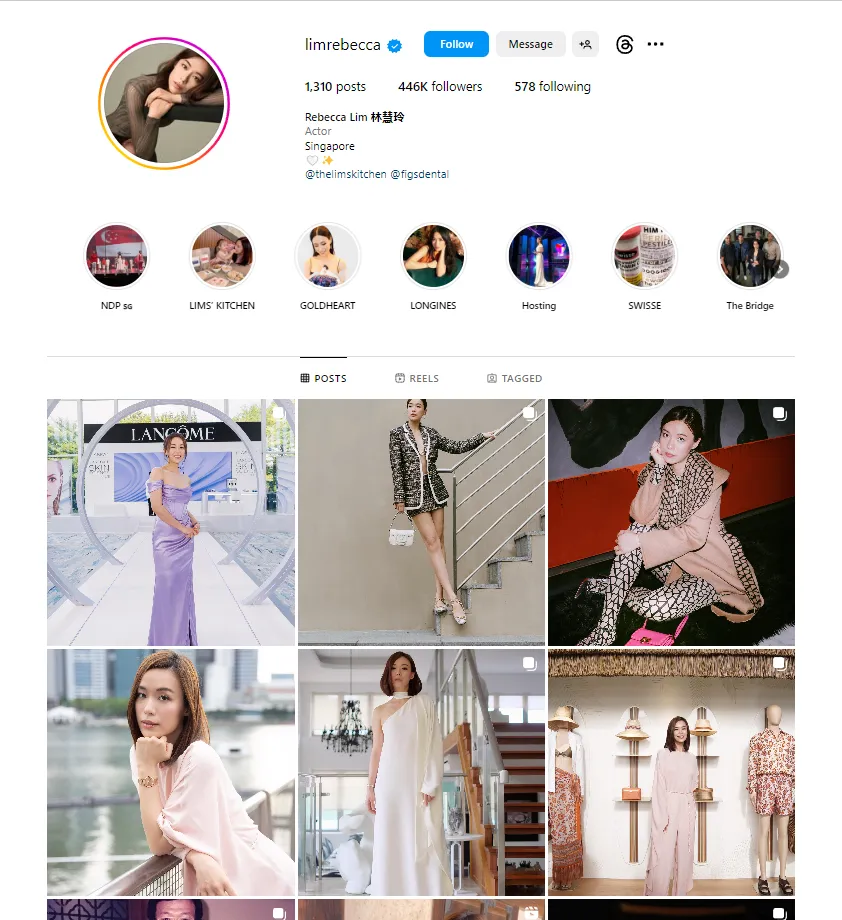 Screenshot: @limrebecca | 446k followers